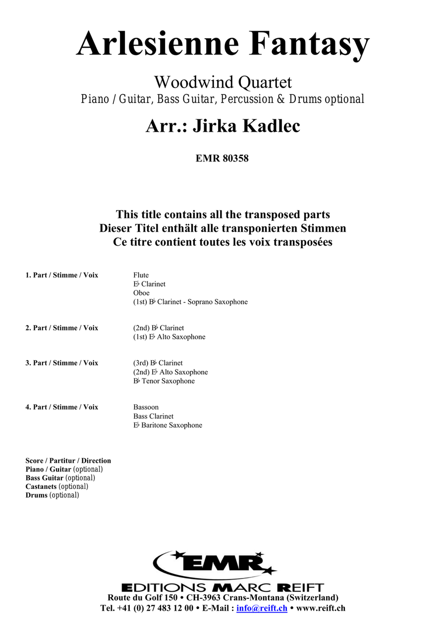 Arlesienne Fantasy Arlesienne Fantasy Woodwind Quartet scores gallery preview page 2