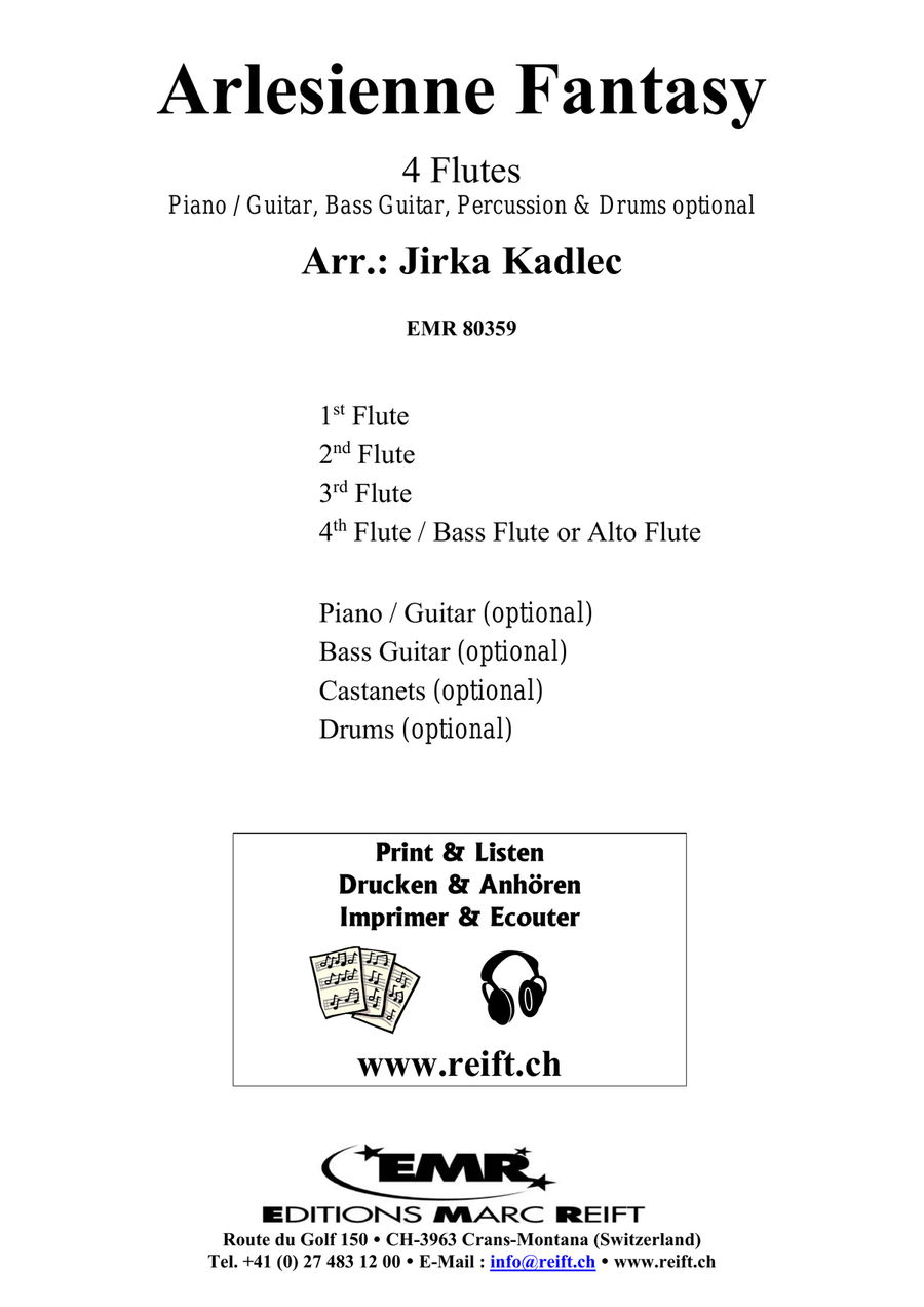 Arlesienne Fantasy Arlesienne Fantasy Flute Quartet scores gallery preview page 2