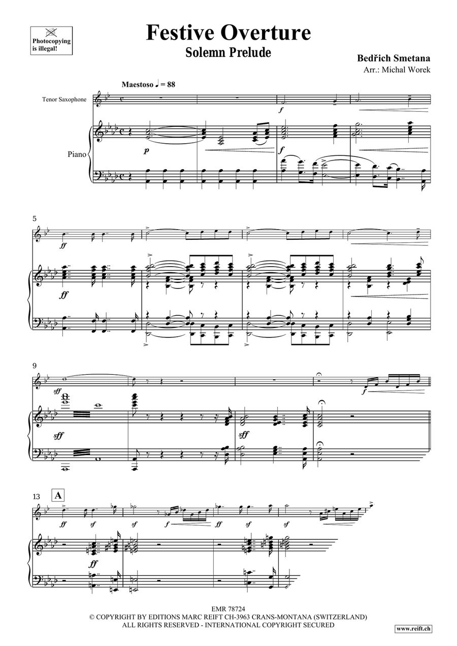 Festive Overture Festive Overture Tenor Saxophone scores gallery preview page 3