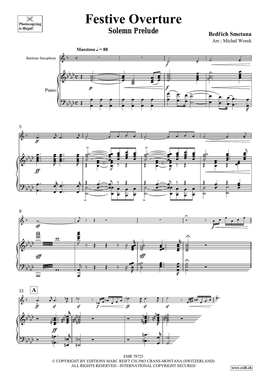 Festive Overture Festive Overture Baritone Saxophone scores gallery preview page 3