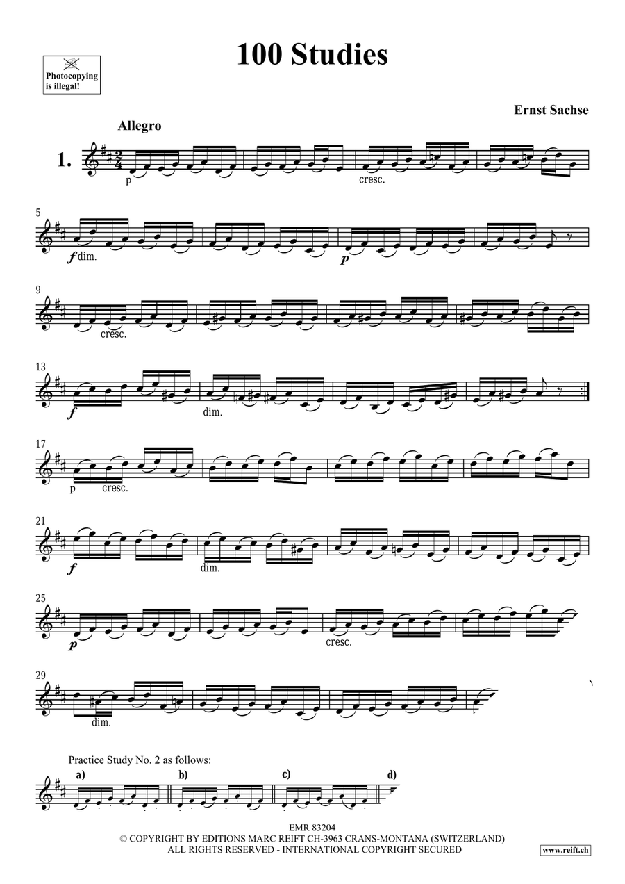 100 Studies by Ernst Sachse Baritone Saxophone - Sheet Music page 3