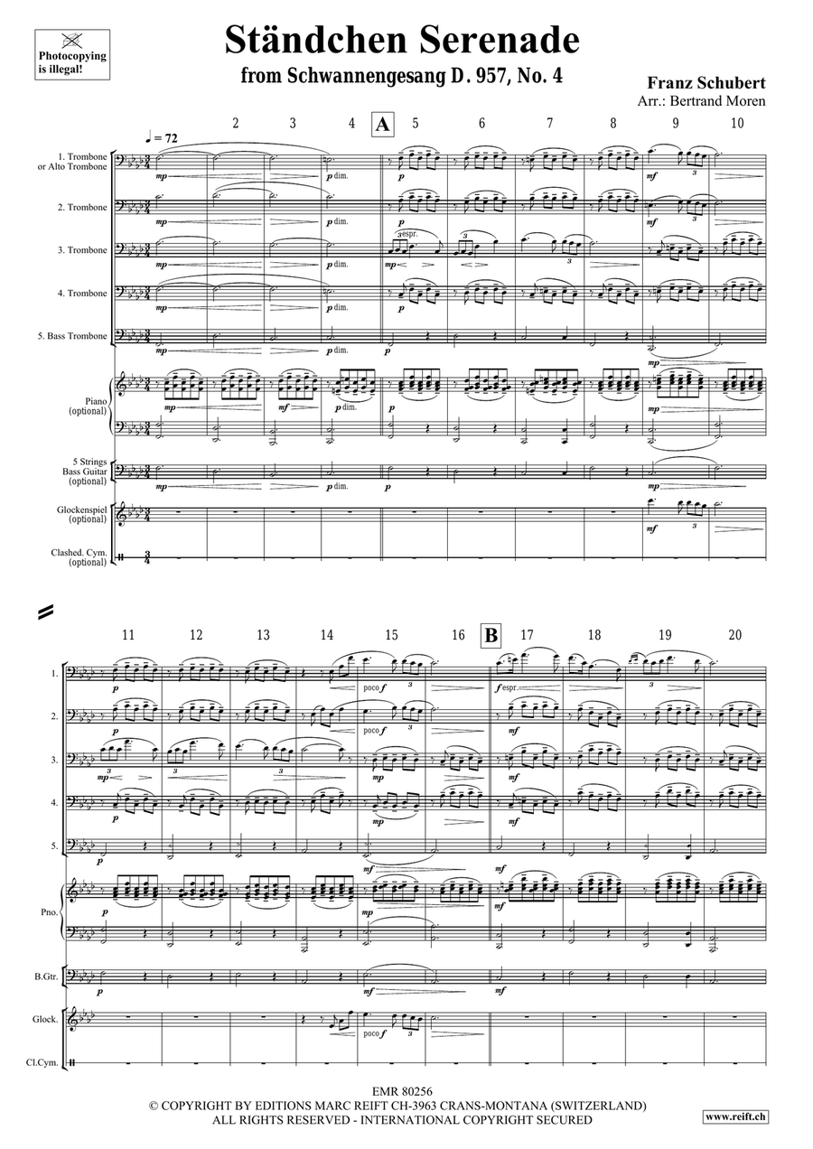 Ständchen Serenade Ständchen Serenade Trombone scores gallery preview page 3