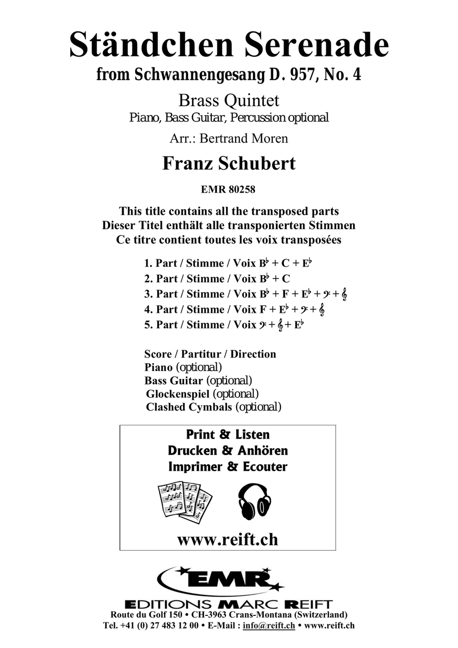 Ständchen Serenade Ständchen Serenade Brass Quintet scores gallery preview page 2