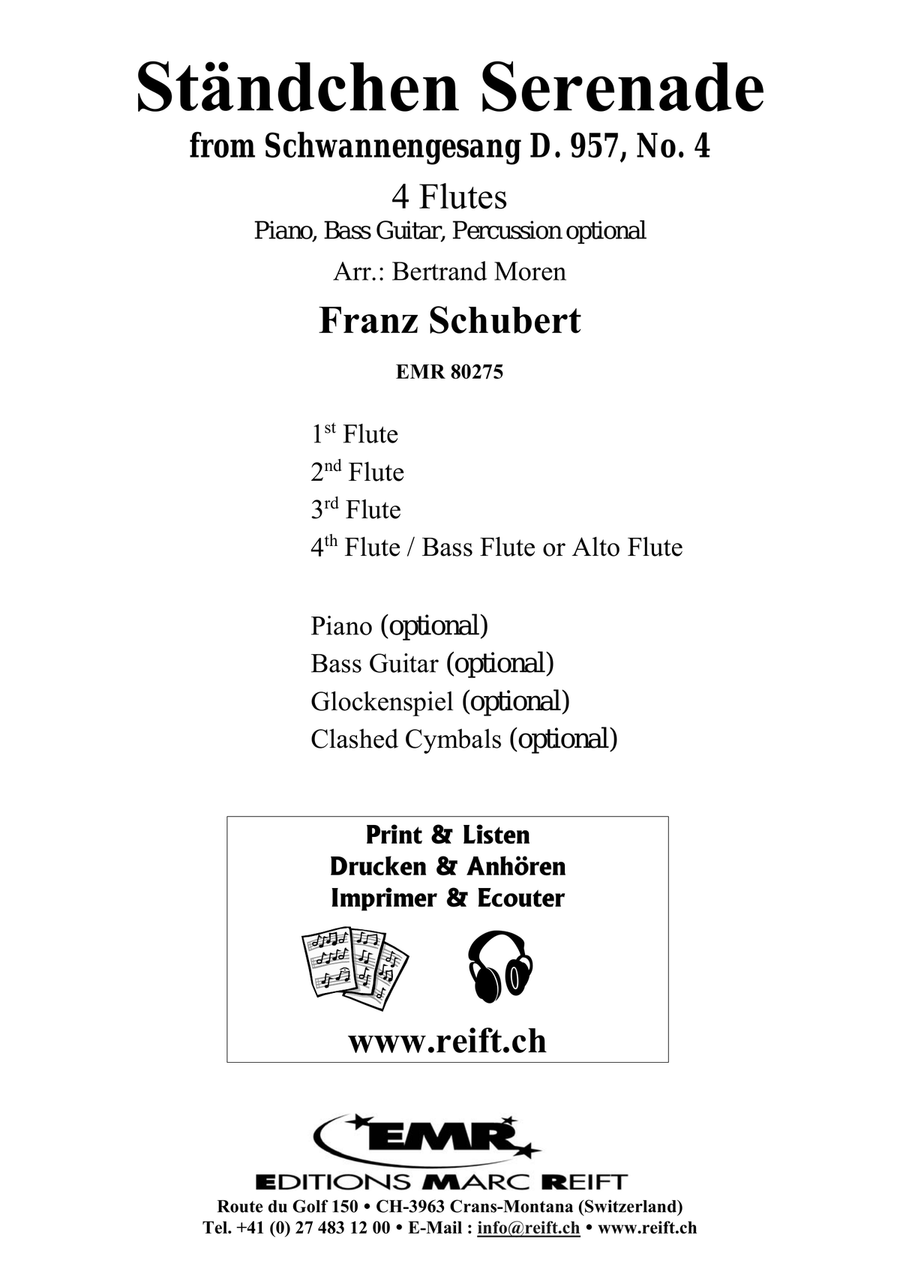 Ständchen Serenade Ständchen Serenade Flute Quartet scores gallery preview page 2