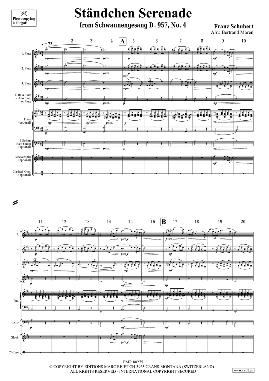 Ständchen Serenade Ständchen Serenade Flute Quartet scores gallery preview page 3