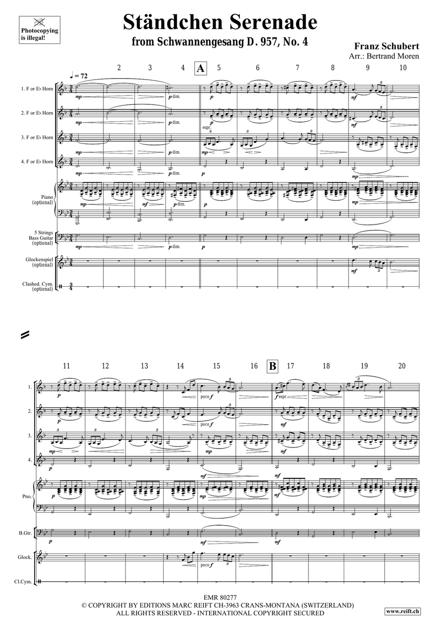 Ständchen Serenade Ständchen Serenade Horn scores gallery preview page 3