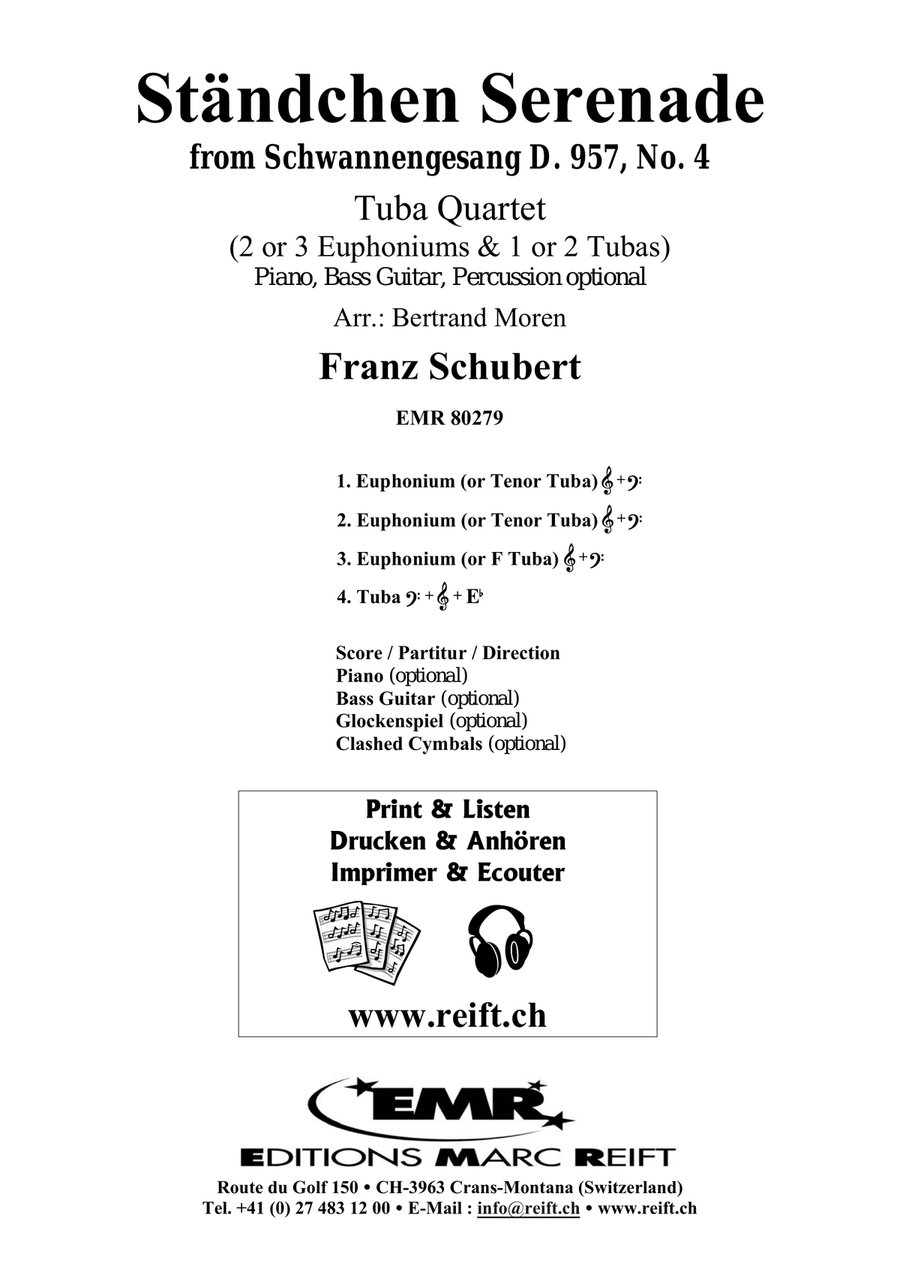 Ständchen Serenade Ständchen Serenade Tuba Quartet scores gallery preview page 2