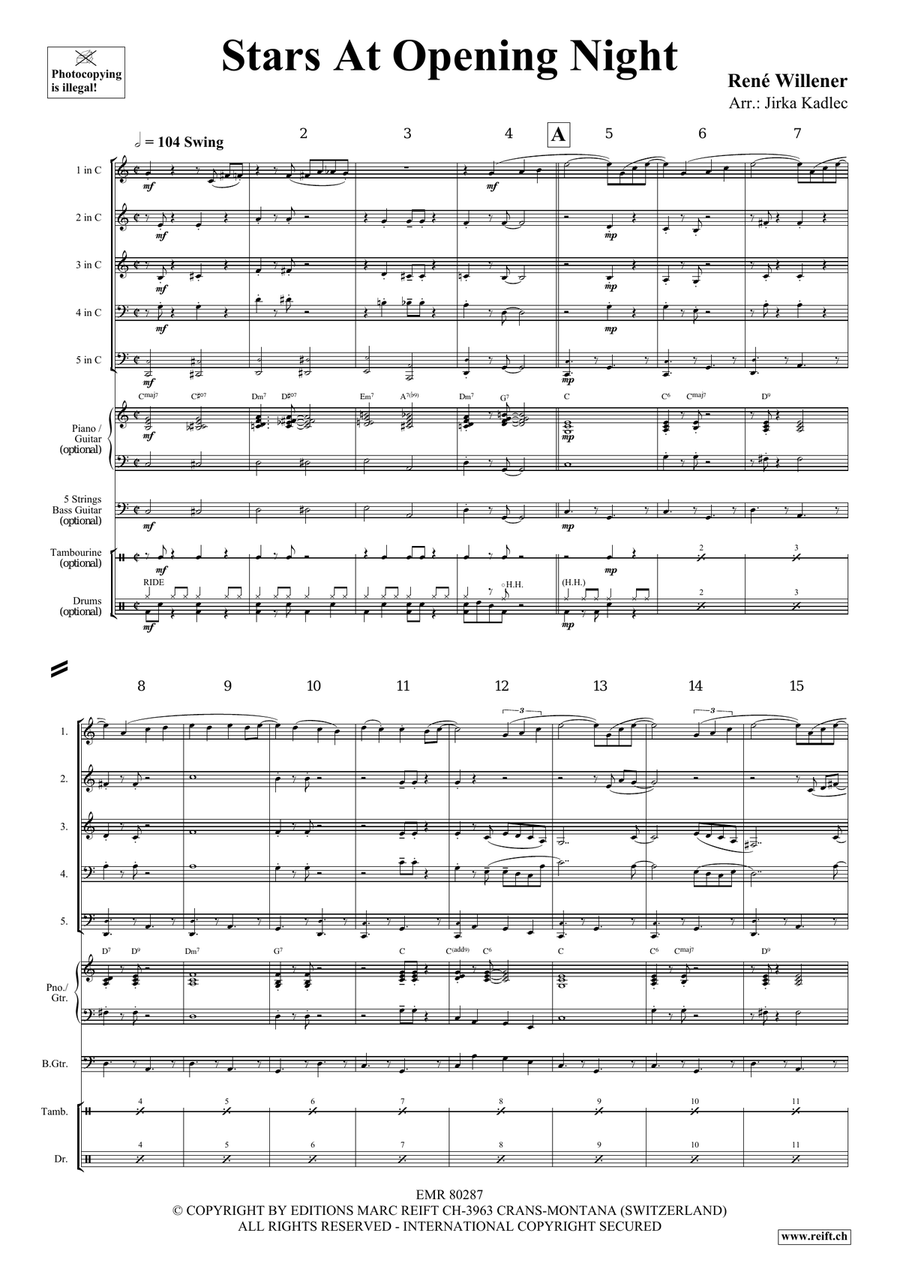 Stars At Opening Night Stars At Opening Night Woodwind Quintet scores gallery preview page 4