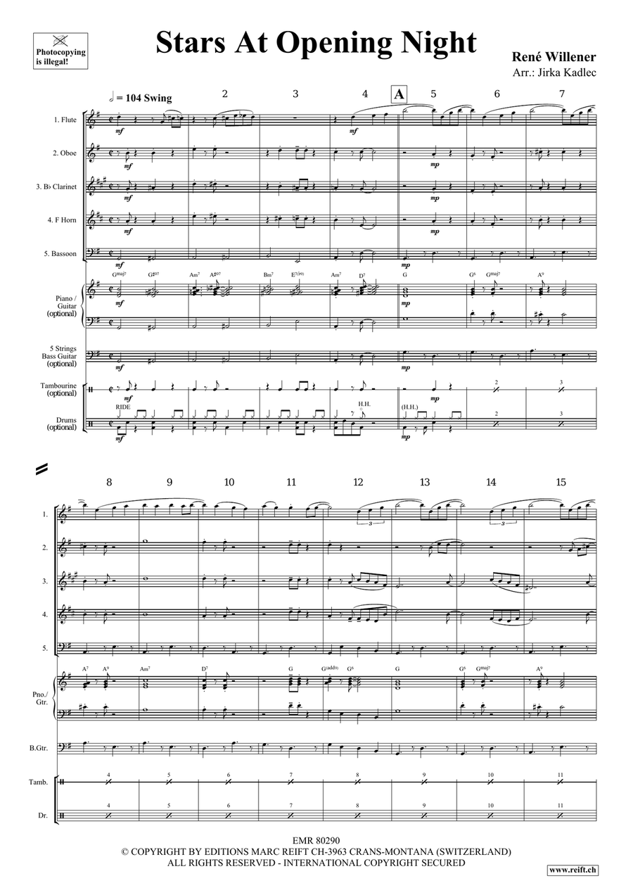 Stars At Opening Night Stars At Opening Night Woodwind Quintet scores gallery preview page 4