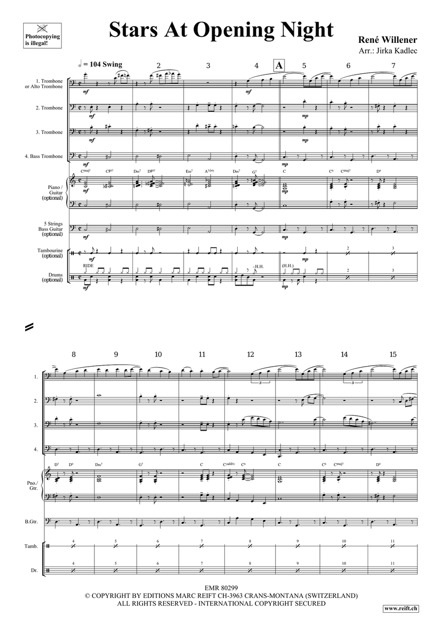 Stars At Opening Night Stars At Opening Night Trombone Quartet scores gallery preview page 4