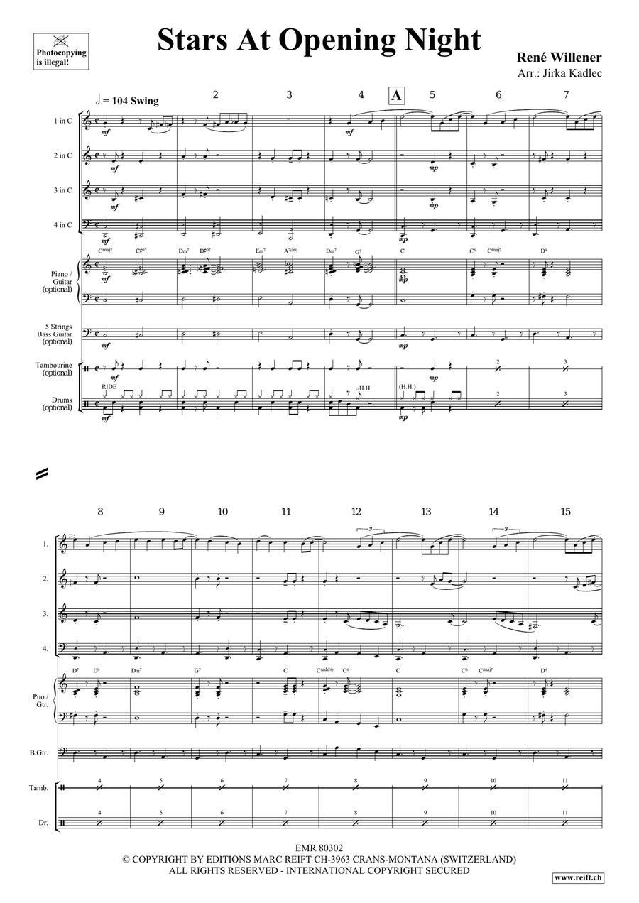 Stars At Opening Night Stars At Opening Night Woodwind Quartet scores gallery preview page 4