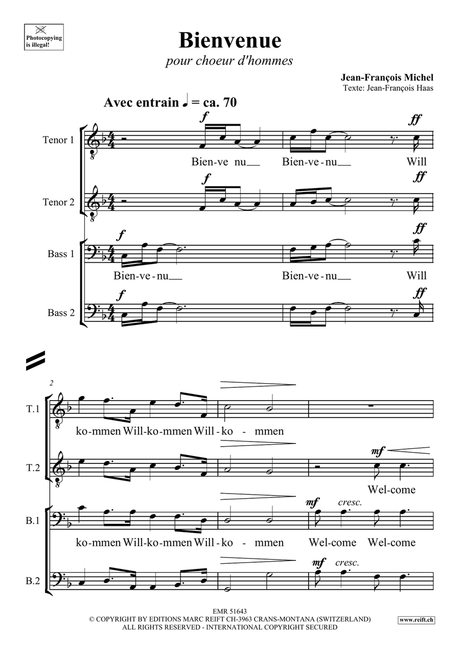 Bienvenue Bienvenue Score scores gallery preview page 4