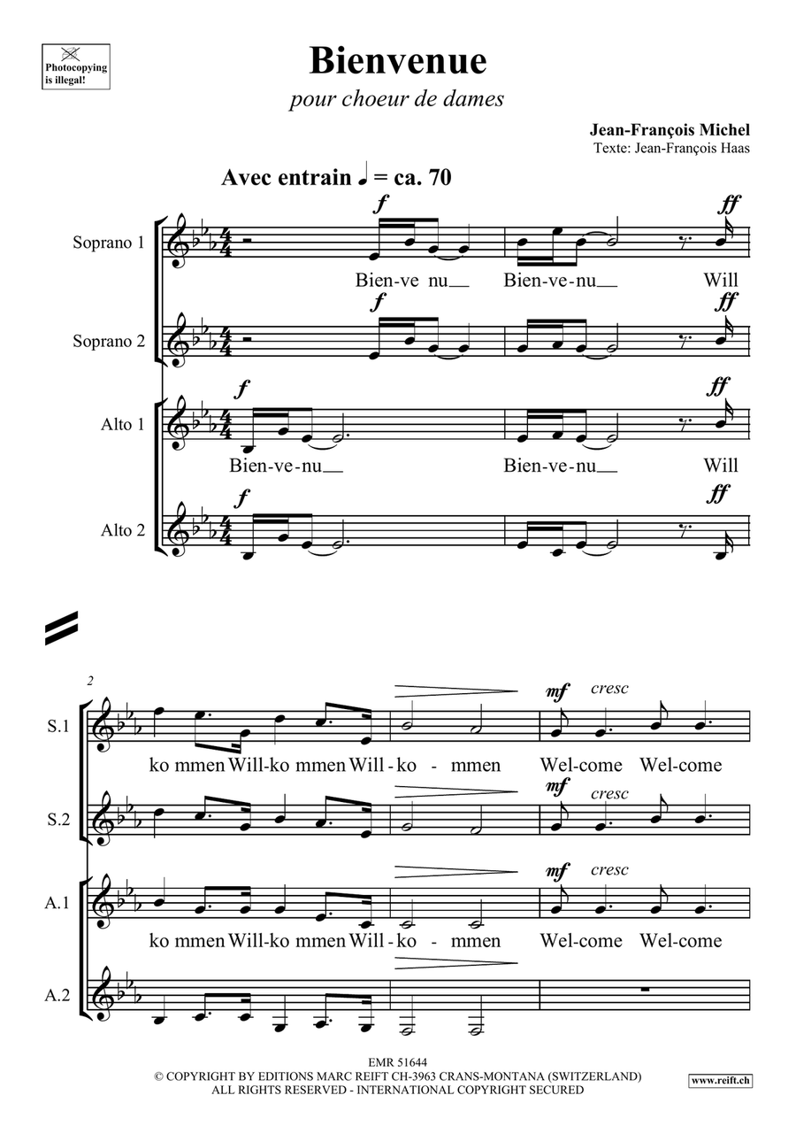 Bienvenue Bienvenue Score scores gallery preview page 4