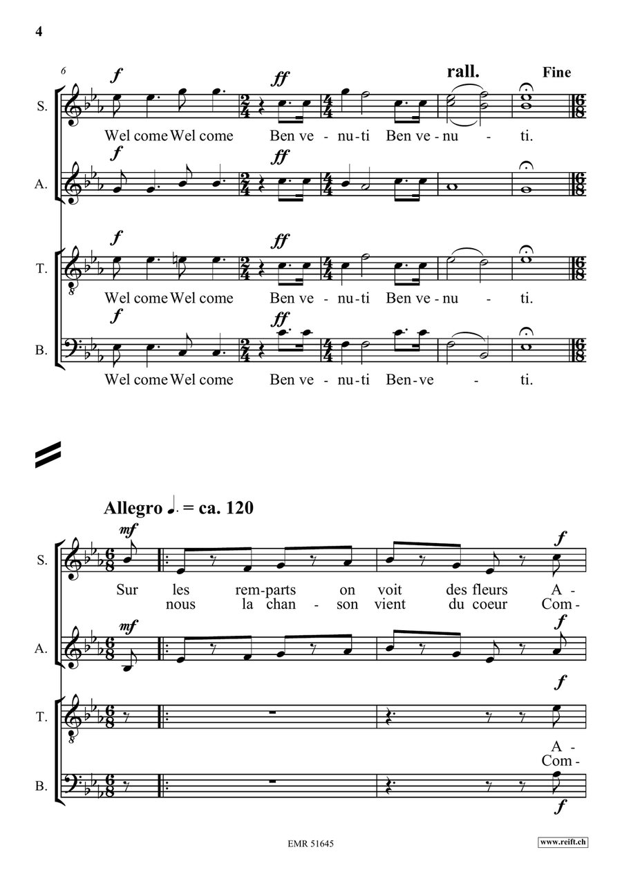 Bienvenue Bienvenue Mixed Choir scores gallery preview page 5