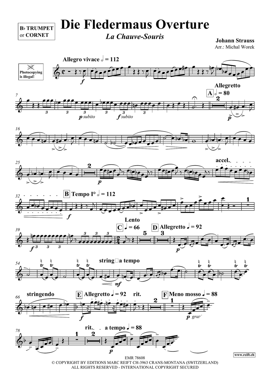 Die Fledermaus Overture Die Fledermaus Overture Cornet scores gallery preview page 3