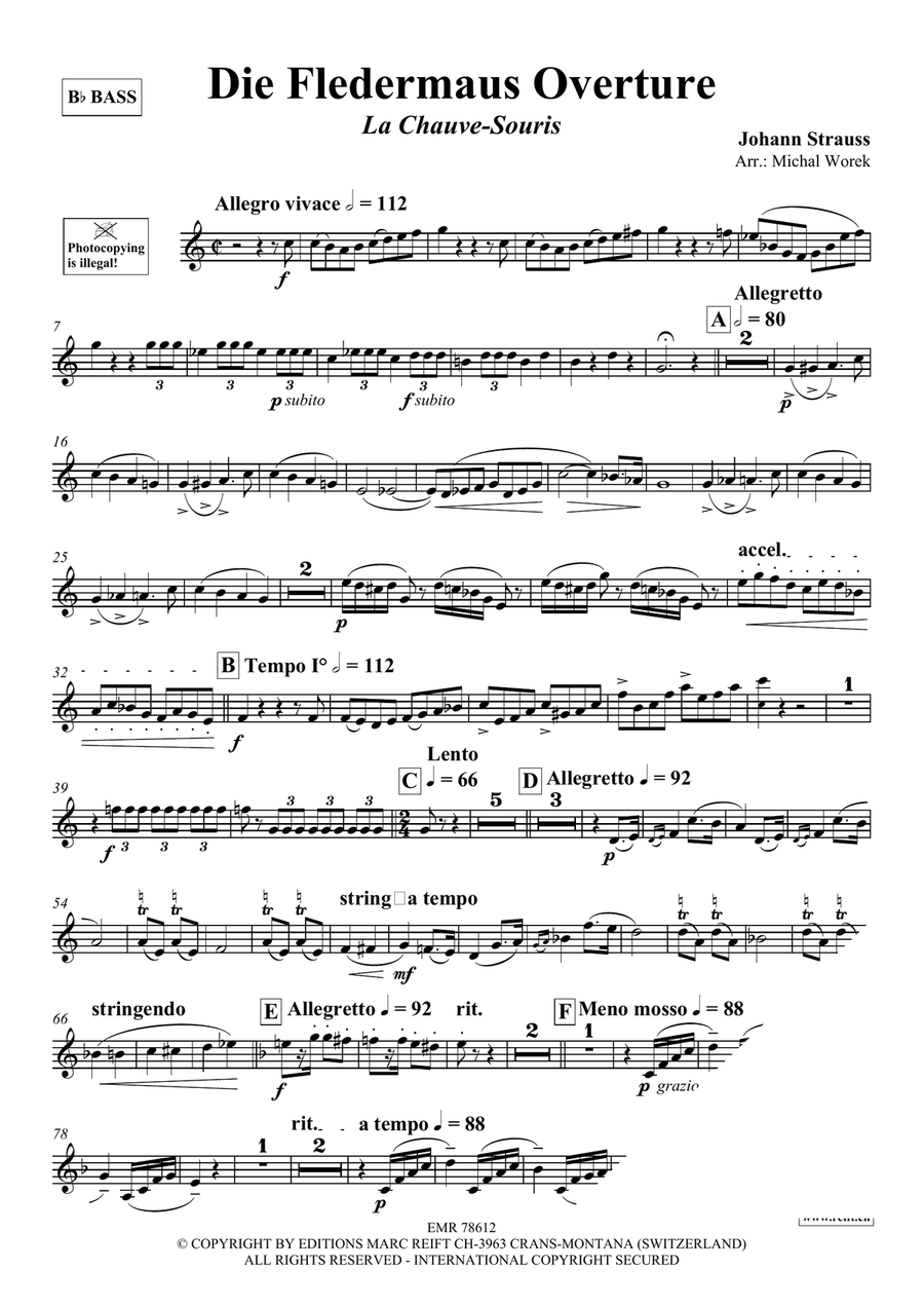 Die Fledermaus Overture Die Fledermaus Overture Voice Solo scores gallery preview page 3