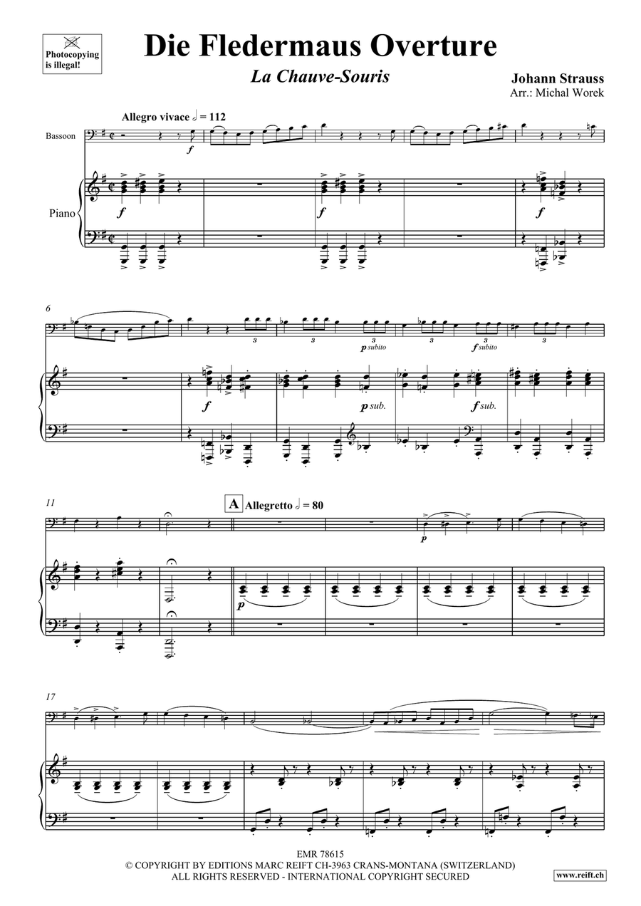 Die Fledermaus Overture Die Fledermaus Overture Bassoon Solo scores gallery preview page 4