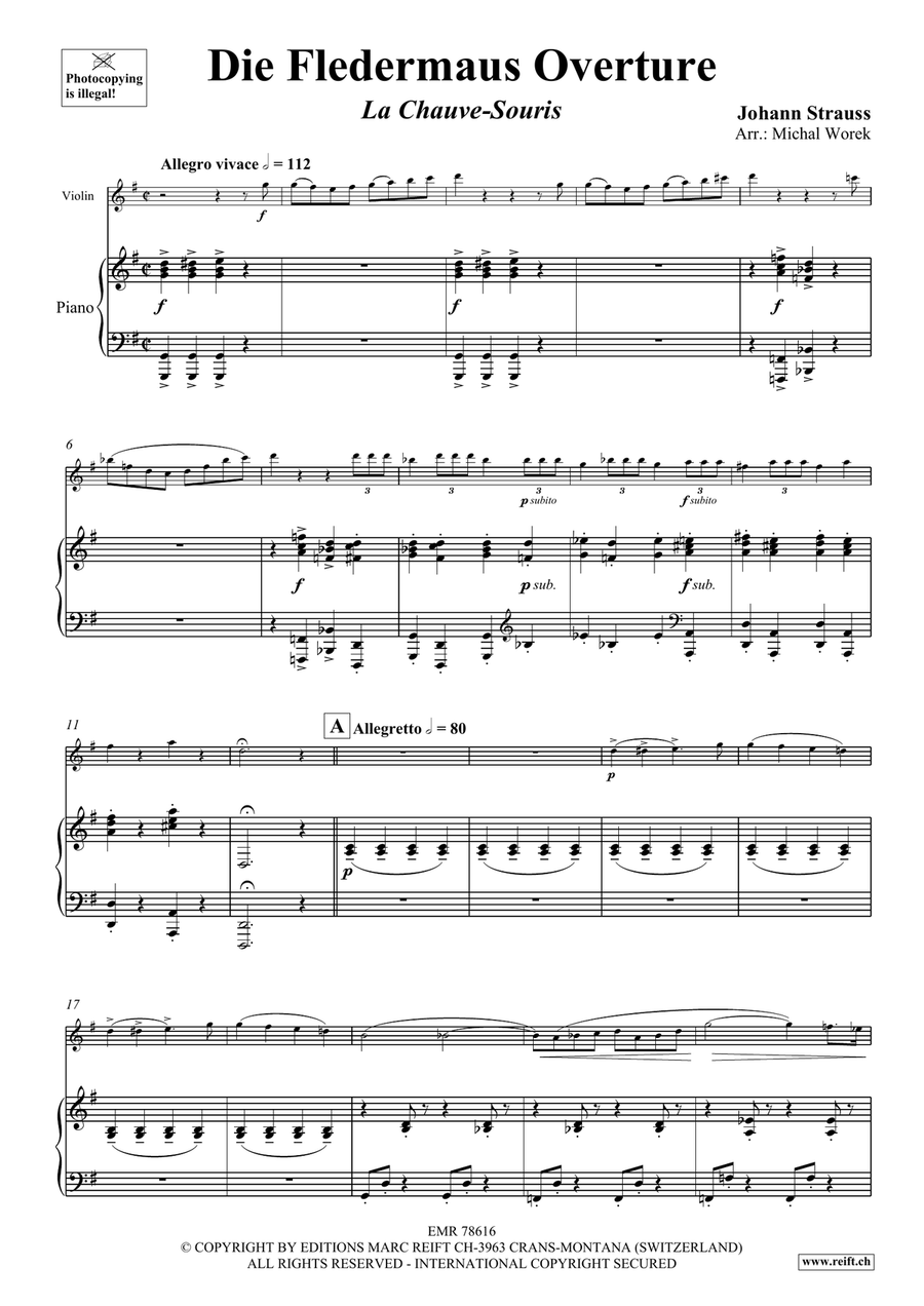 Die Fledermaus Overture Die Fledermaus Overture Violin Solo scores gallery preview page 4