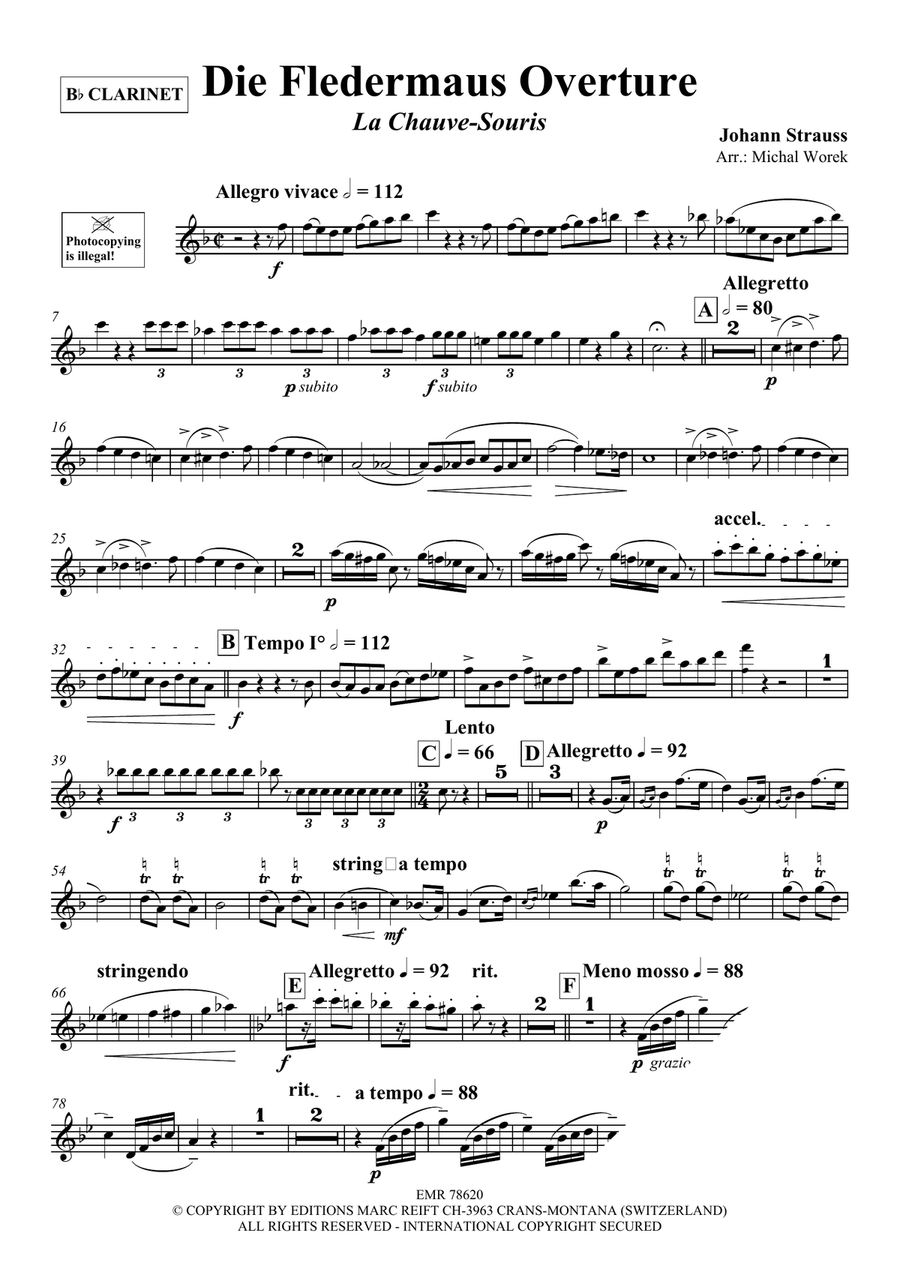 Die Fledermaus Overture Die Fledermaus Overture Clarinet Solo scores gallery preview page 3