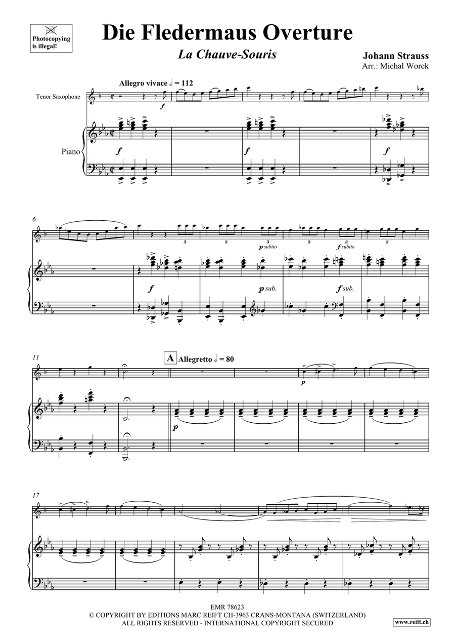 Die Fledermaus Overture Die Fledermaus Overture Tenor Saxophone scores gallery preview page 4