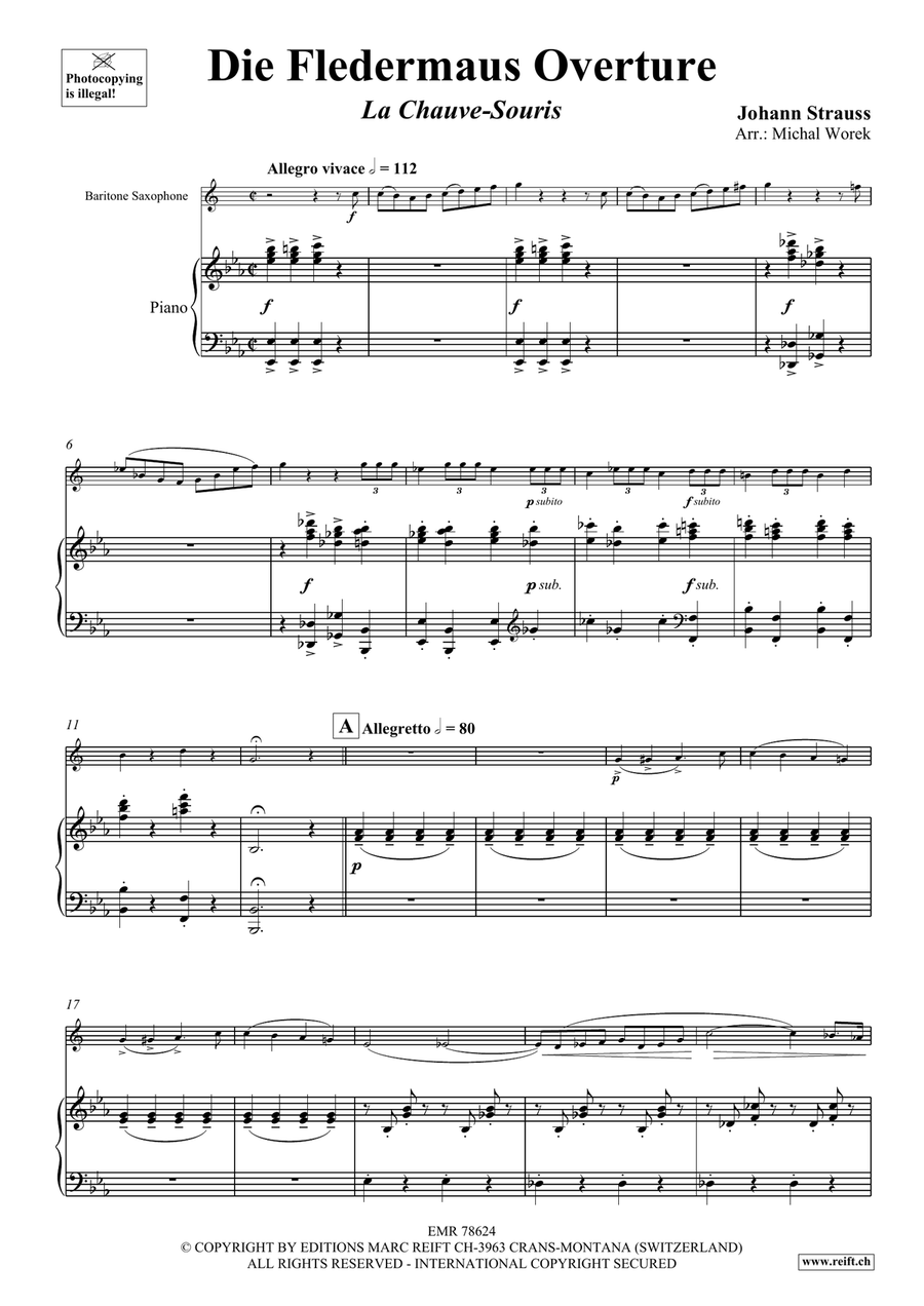 Die Fledermaus Overture Die Fledermaus Overture Baritone Saxophone scores gallery preview page 4