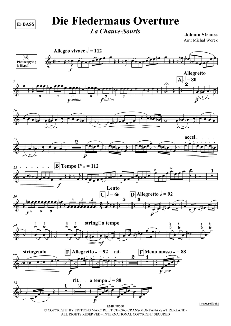 Die Fledermaus Overture Die Fledermaus Overture Voice Solo scores gallery preview page 3