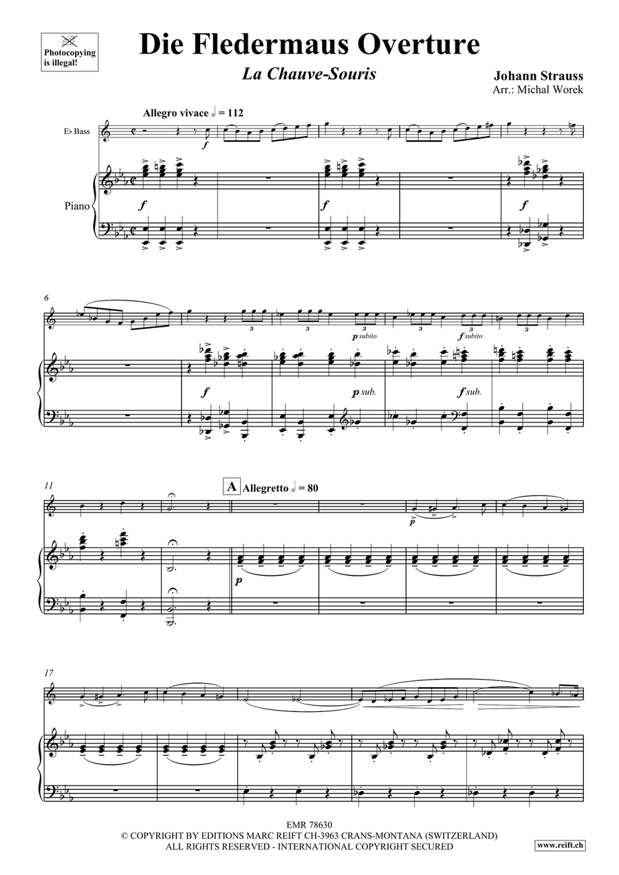 Die Fledermaus Overture Die Fledermaus Overture Voice Solo scores gallery preview page 4