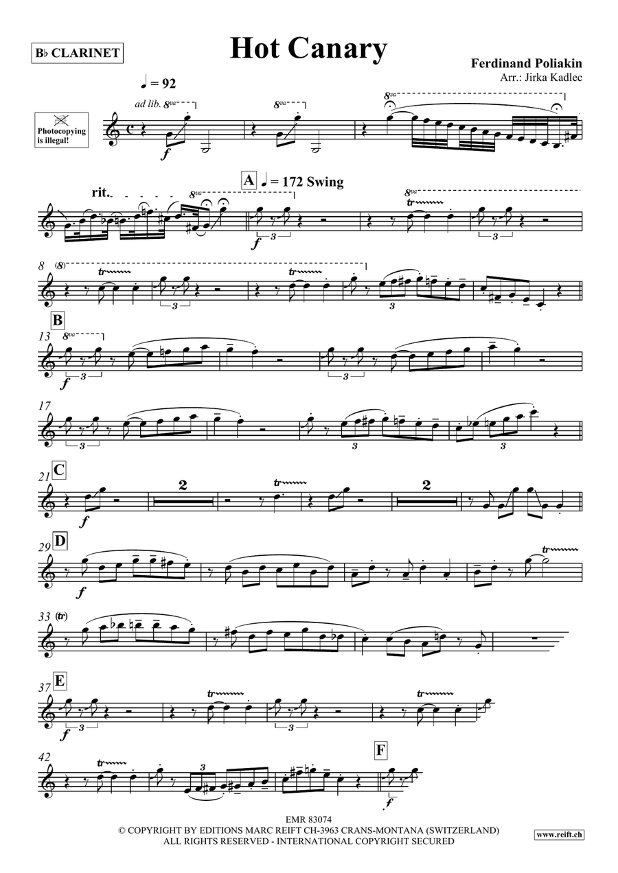 Hot Canary Hot Canary Clarinet Solo scores gallery preview page 3