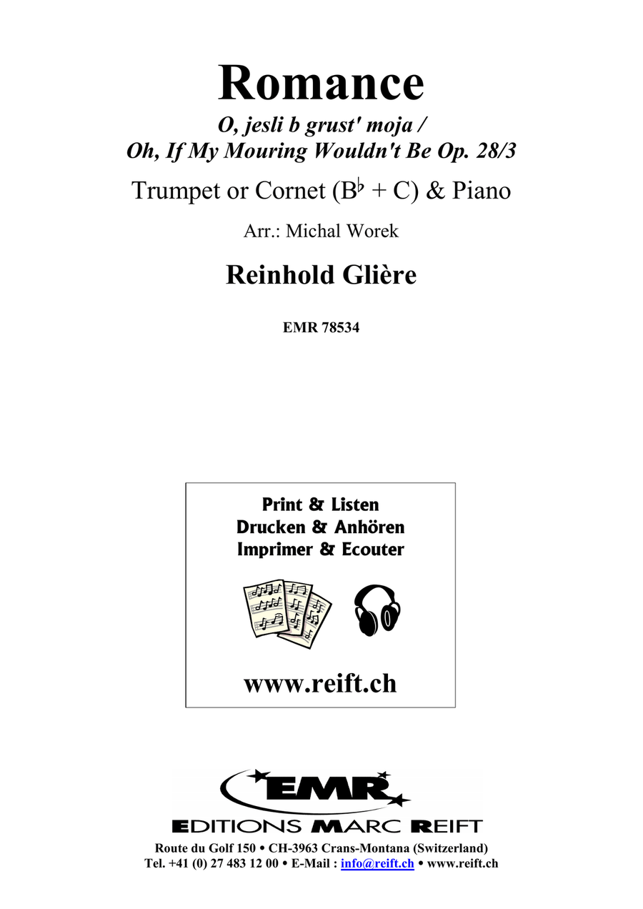 Romance by Reinhold Moritzovich Gliere Cornet - Sheet Music page 2