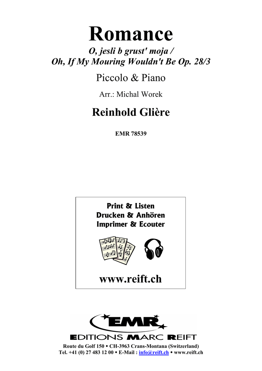 Romance by Reinhold Moritzovich Gliere Piccolo - Sheet Music page 2