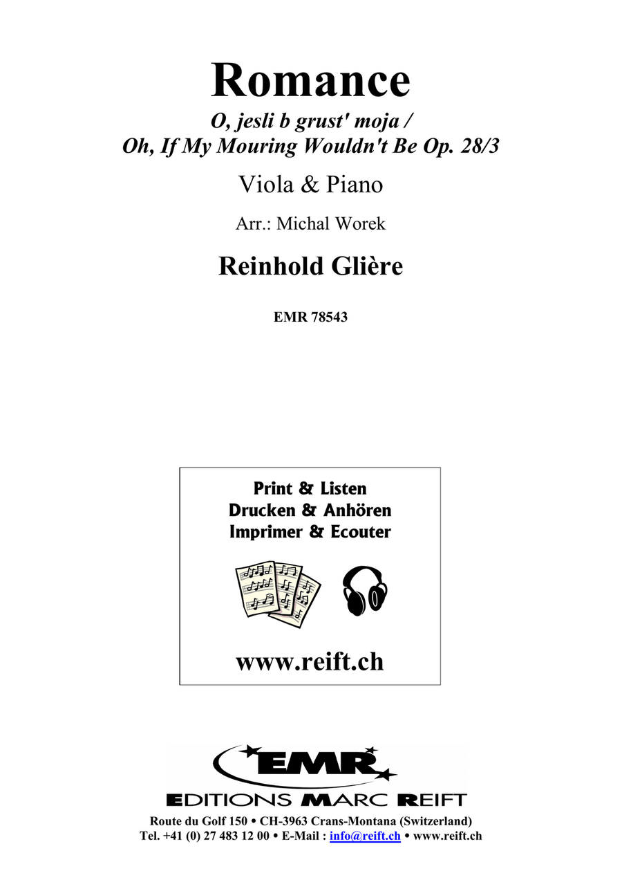 Romance by Reinhold Moritzovich Gliere Piano Accompaniment - Sheet Music page 2