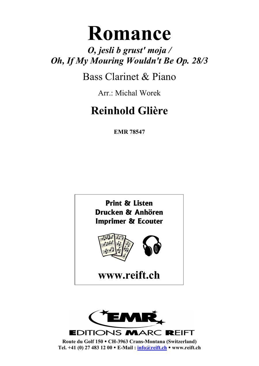 Romance by Reinhold Moritzovich Gliere Bass Clarinet - Sheet Music page 2