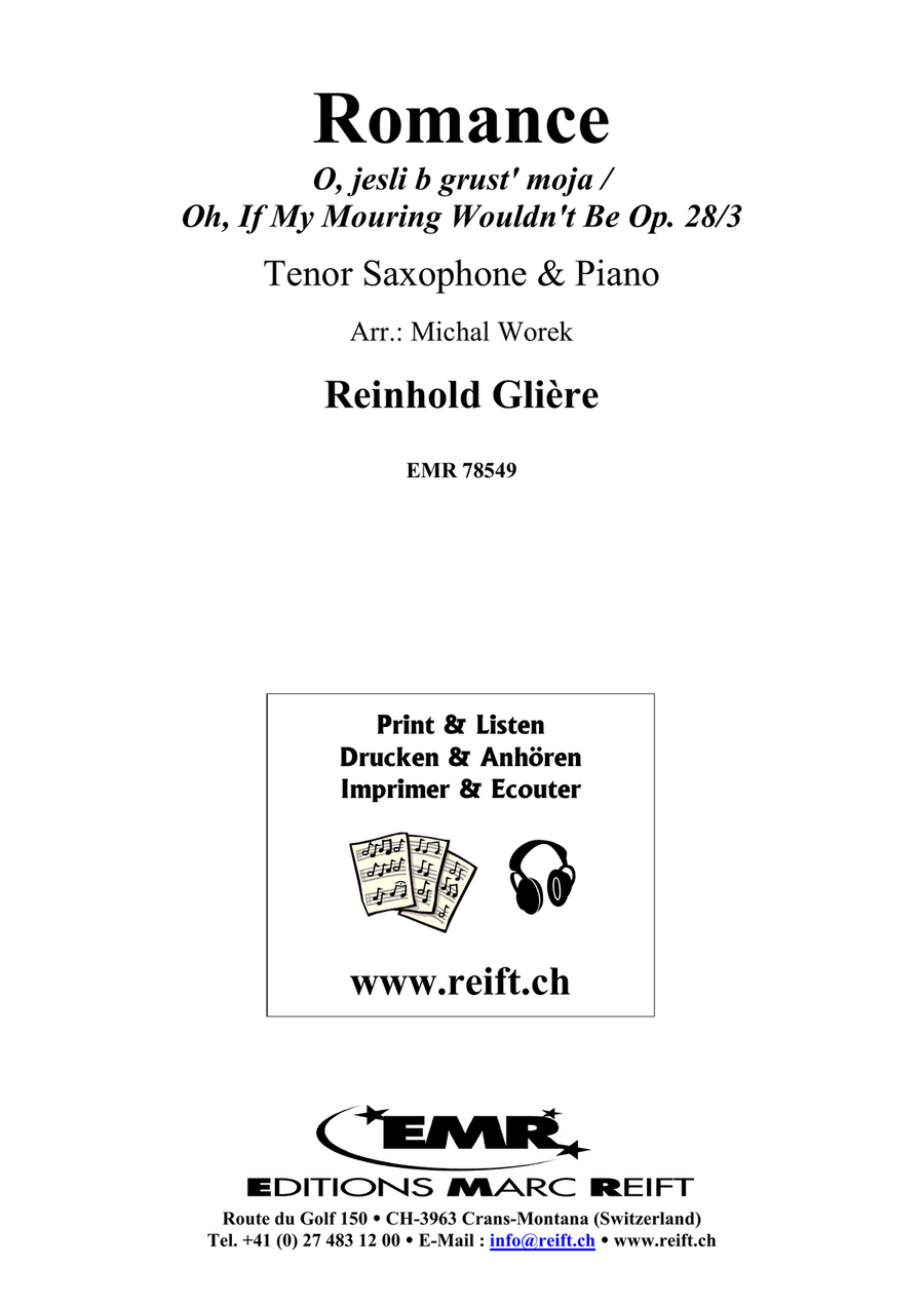 Romance by Reinhold Moritzovich Gliere Tenor Saxophone - Sheet Music page 2