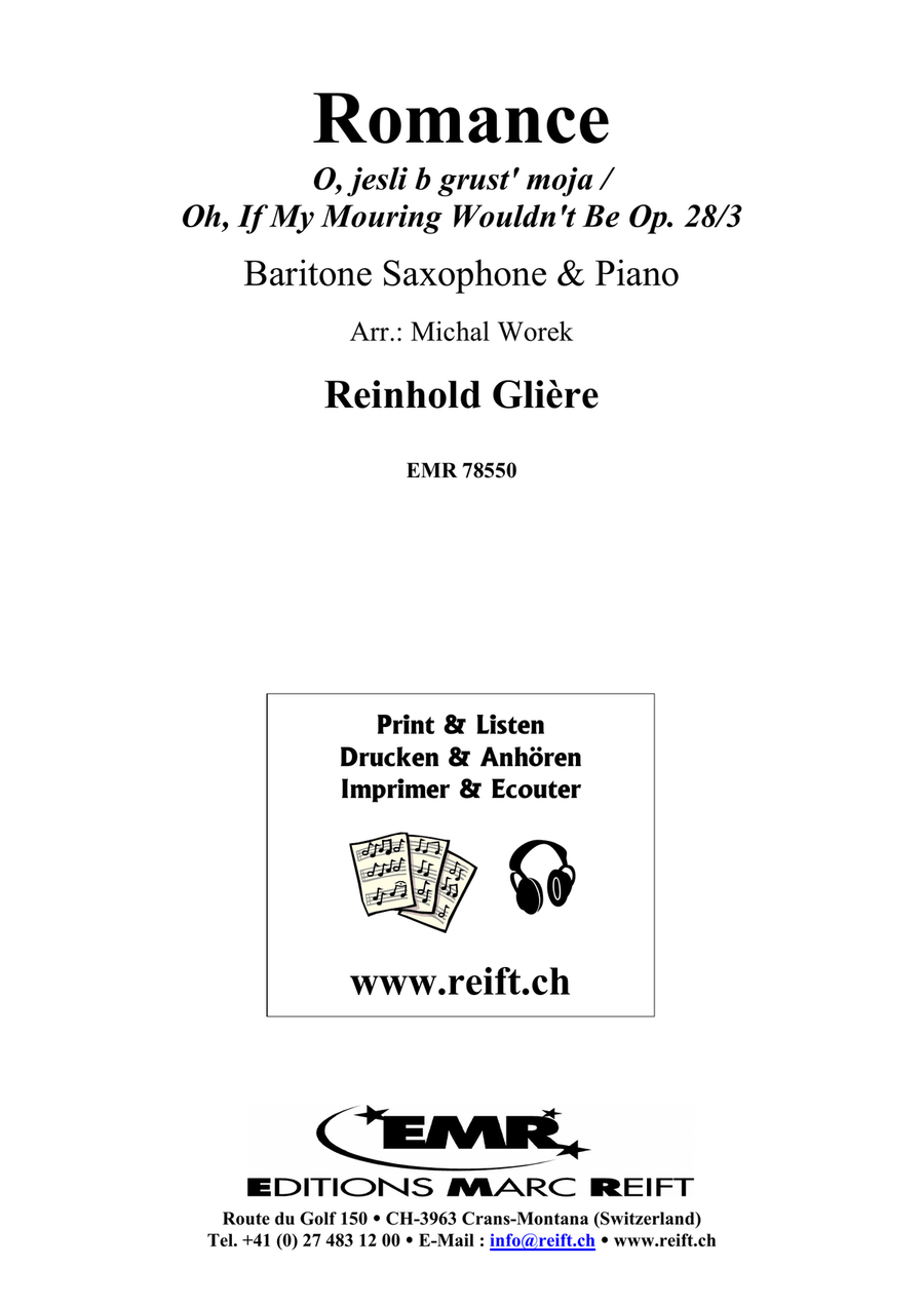 Romance by Reinhold Moritzovich Gliere Baritone Saxophone - Sheet Music page 2