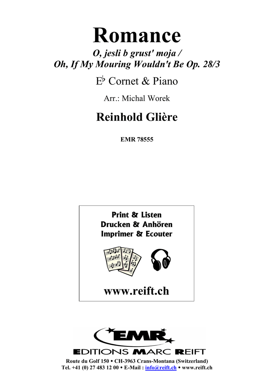 Romance by Reinhold Moritzovich Gliere Cornet - Sheet Music page 2