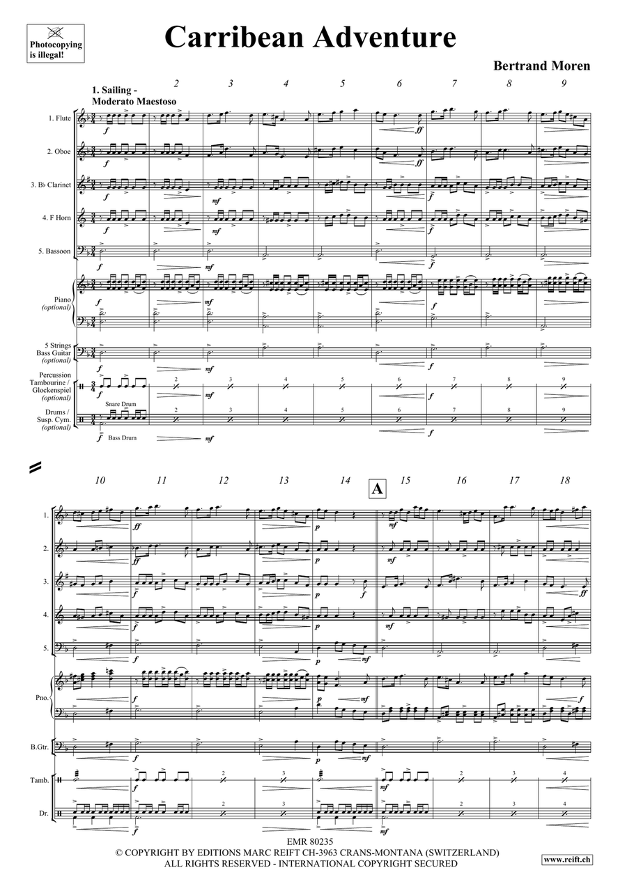 Carribean Adventure Carribean Adventure Woodwind Quintet scores gallery preview page 4