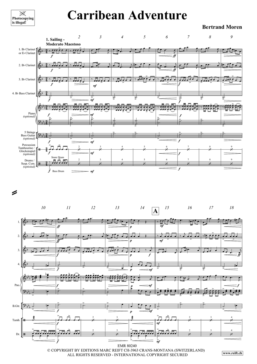 Carribean Adventure Carribean Adventure Clarinet Quartet scores gallery preview page 4
