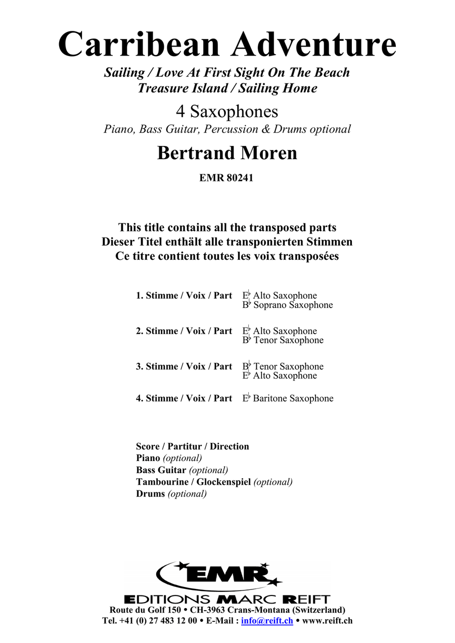 Carribean Adventure Saxophone Quartet scores gallery preview page 2