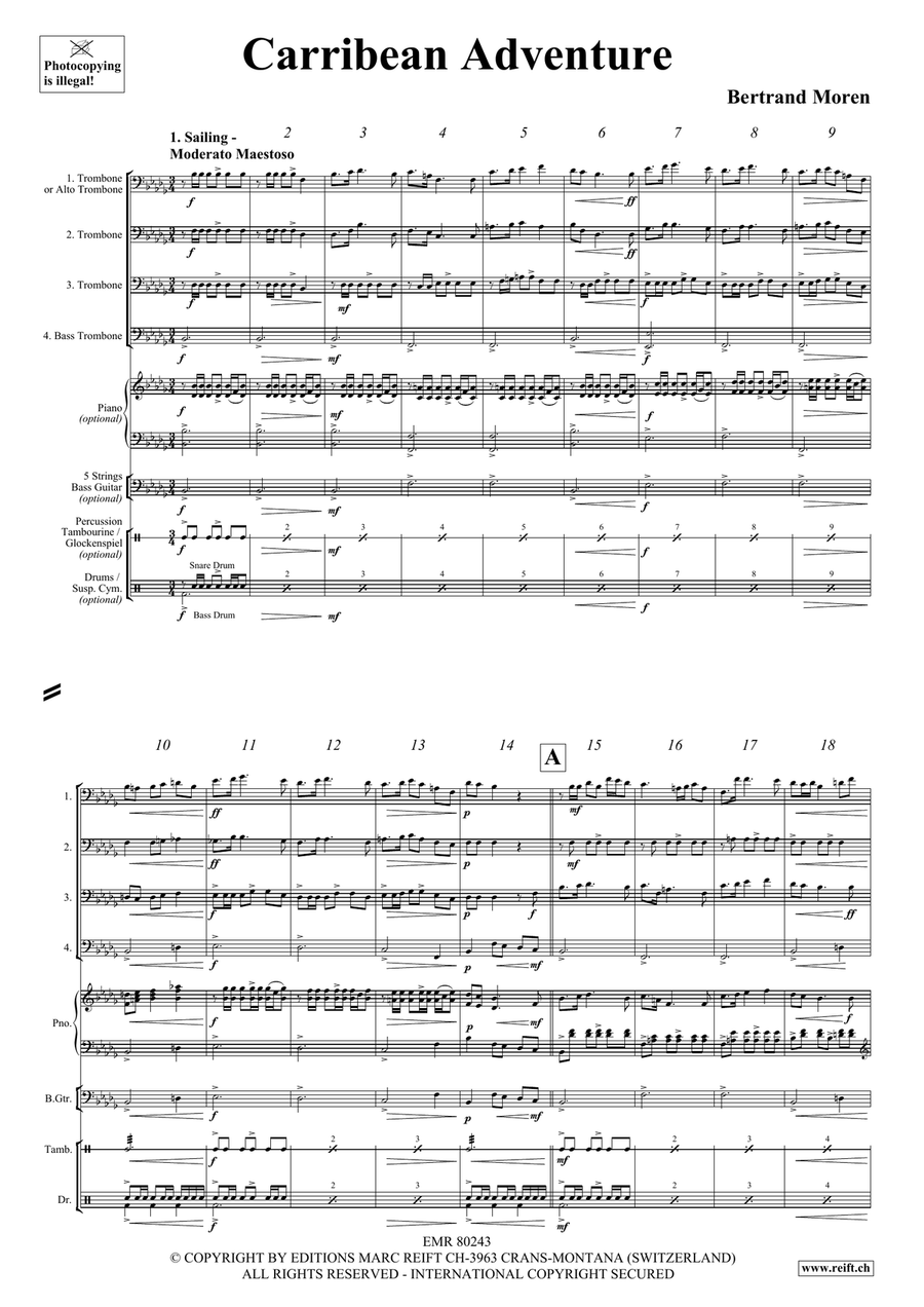 Carribean Adventure Carribean Adventure Trombone Quartet scores gallery preview page 4