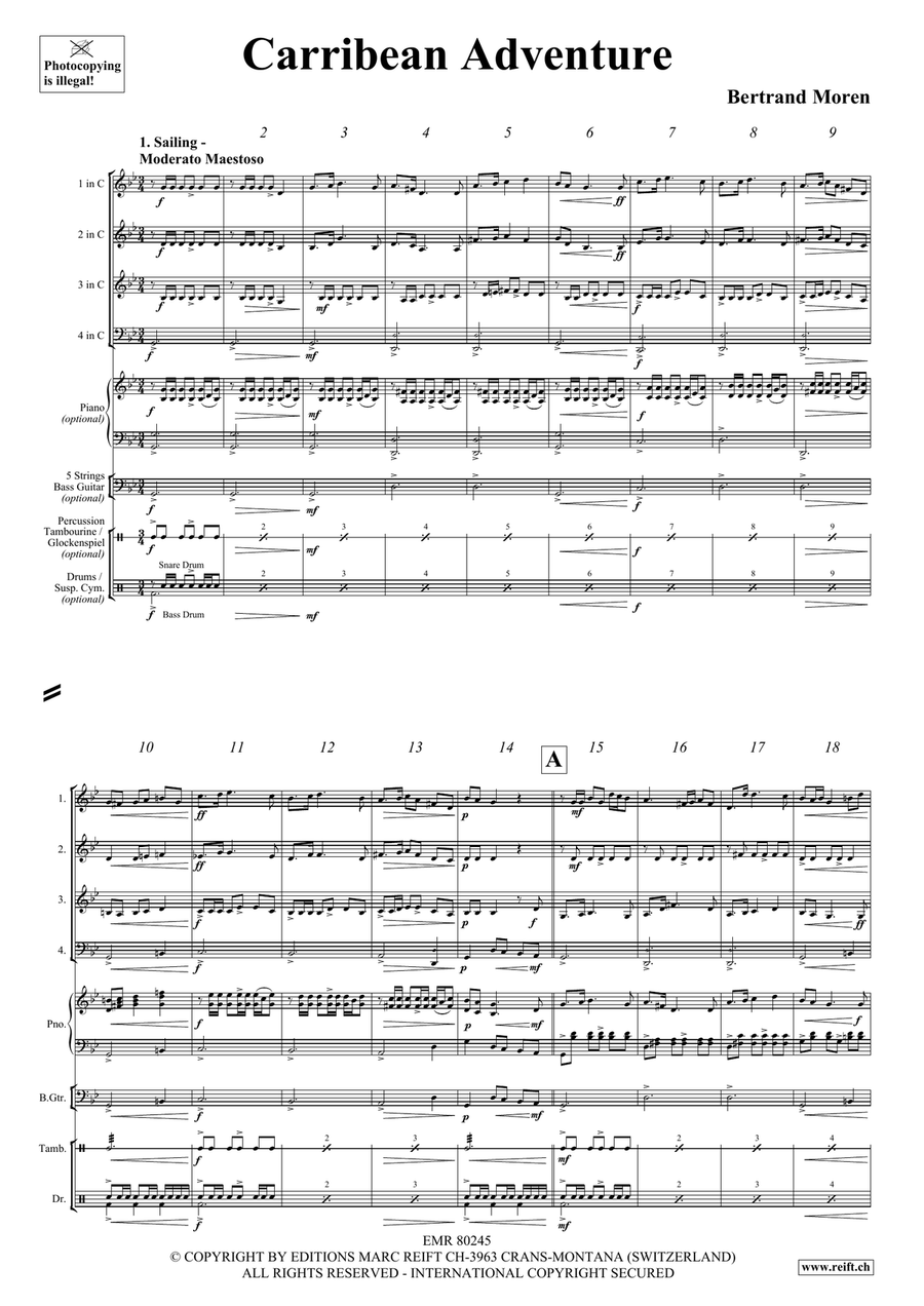 Carribean Adventure Carribean Adventure Brass Quartet scores gallery preview page 4