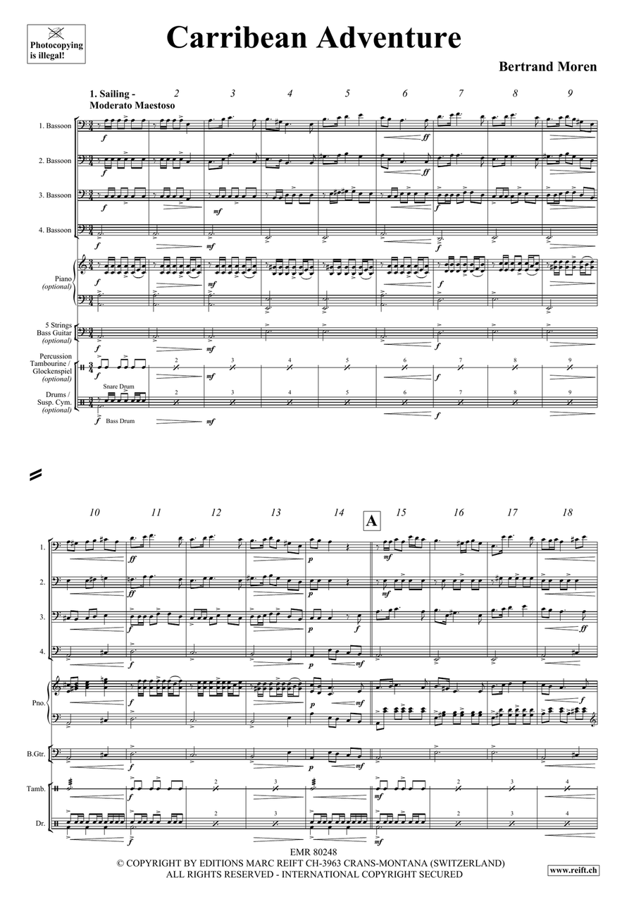 Carribean Adventure Carribean Adventure Bassoon Quartet scores gallery preview page 4