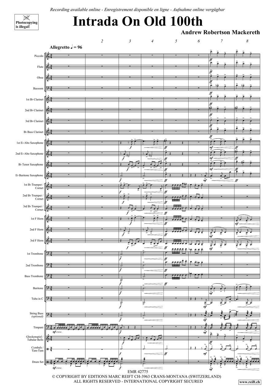 Intrada On Old 100th Intrada On Old 100th Concert Band scores gallery preview page 5