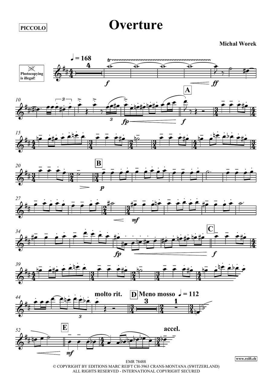 Overture Piccolo - Sheet Music page 4