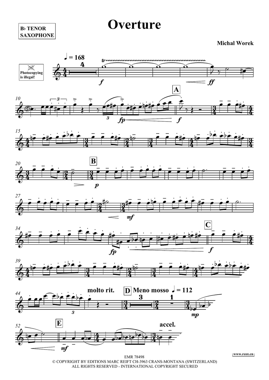 Overture Overture Tenor Saxophone scores gallery preview page 4
