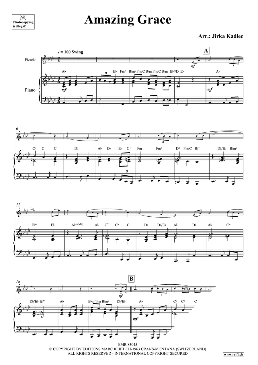 Amazing Grace Amazing Grace Piccolo scores gallery preview page 3