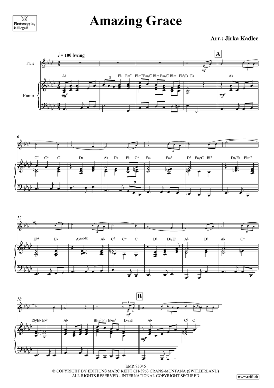 Amazing Grace Amazing Grace Flute Solo scores gallery preview page 3
