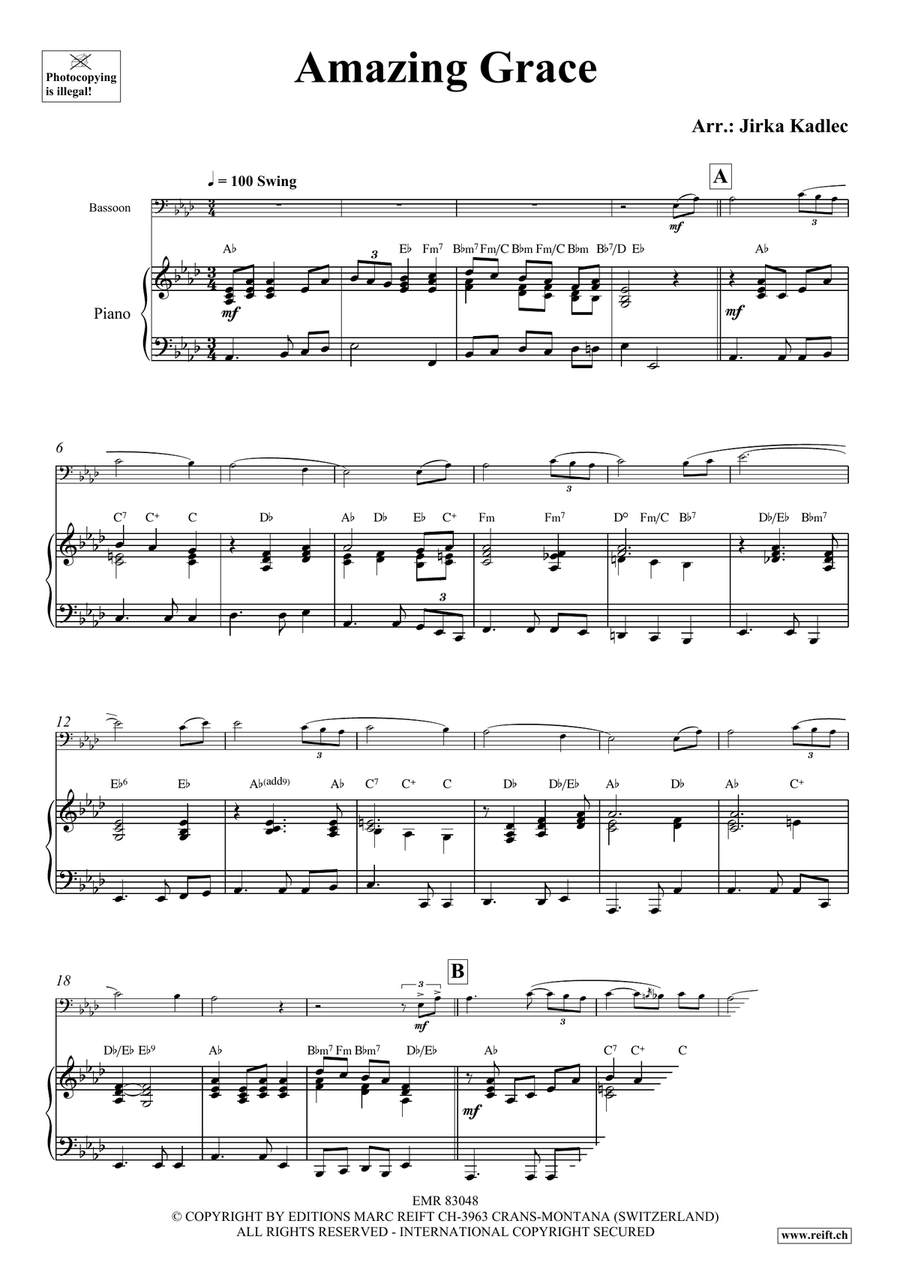 Amazing Grace Amazing Grace Bassoon Solo scores gallery preview page 3