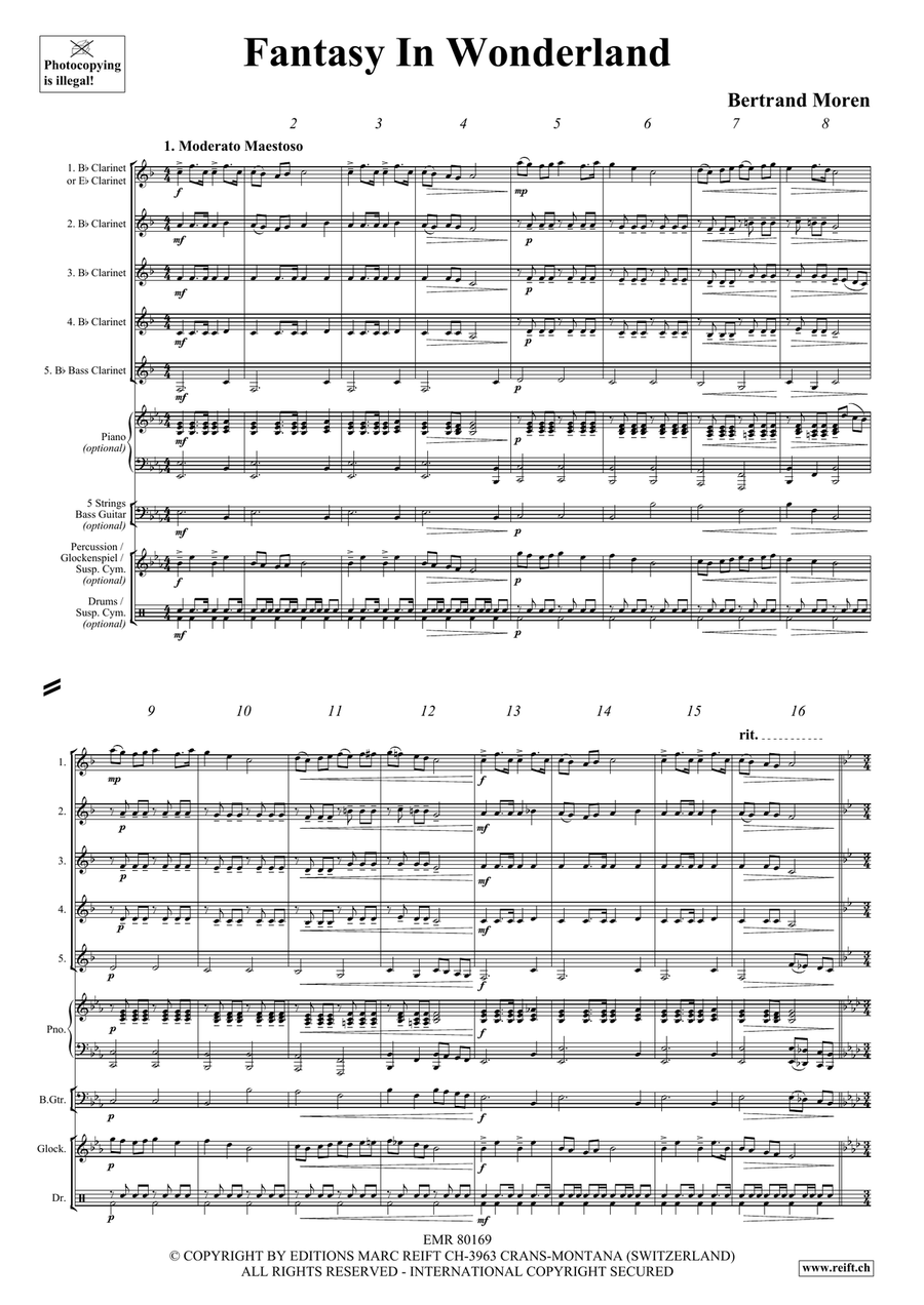 Fantasy In Wonderland Fantasy In Wonderland Clarinet Quintet scores gallery preview page 4