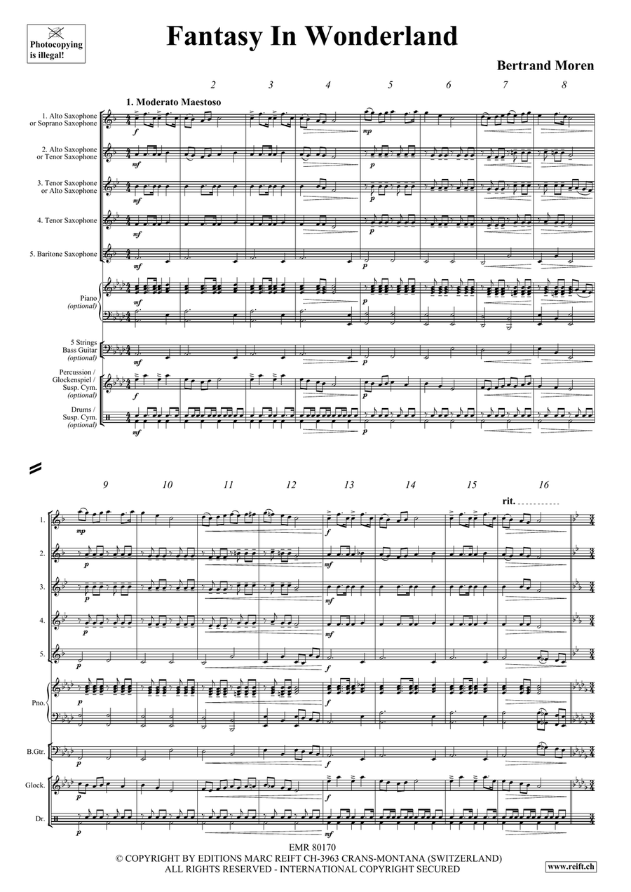 Fantasy In Wonderland Fantasy In Wonderland Saxophone Quintet scores gallery preview page 4