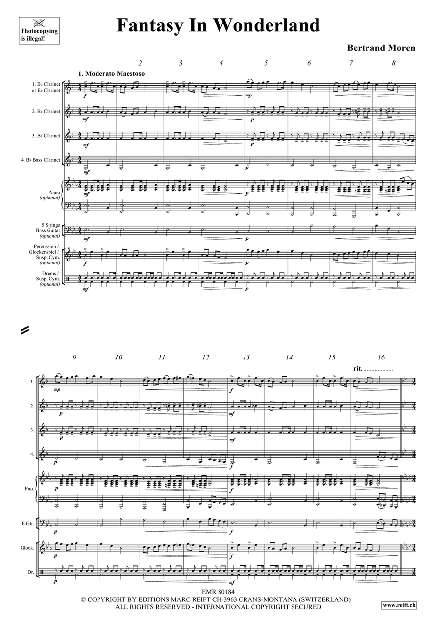 Fantasy In Wonderland Fantasy In Wonderland Clarinet Quartet scores gallery preview page 4